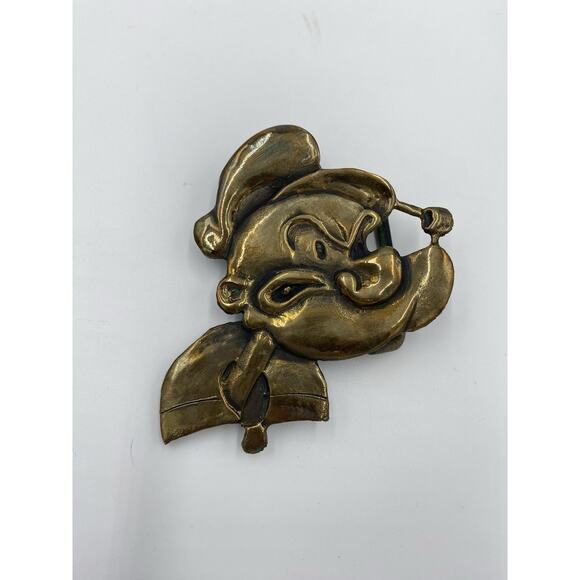 Vintage Popeye Bronze Belt Buckle J Cotter Gallery Vail Silversmith 70s Cartoon - Picture 2 of 5